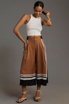 All Sale | Best Sale Products | Anthropologie Culottes Pants, Check Pants, Stretch Pants, 50 Fashion, Trouser Pants, Dress Backs, Piece Of Clothing, Wide Leg Pants, Black Pants