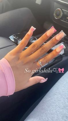 Nail Pink, Drip Nails, Nails Design With Rhinestones