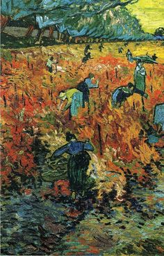 Red vineyards at Arles, 1888 Vincent Van Gogh The Red Vineyard Vincent Van Gogh, Van, Red