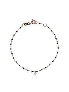 Gigi Clozeau 18K Rose Gold Black Beaded Diamond Bracelet Continuity | Farfetch.com Gigi Diamond, Forever After All, Rose Gold Beaded Bracelet, Black Beaded Bracelet, Dancing Diamond, Mini Bracelet, Black Beaded Bracelets, Rose Gold Beads, Gold Bead Bracelets