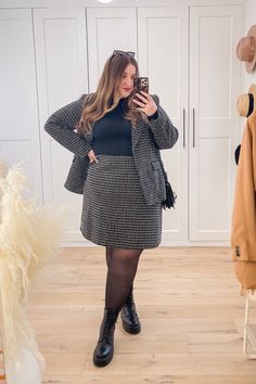 Tweed Blazer curated on LTK Diana Dares, Trendy Casual Dress, Casual Chic Fall Outfits, Plus Size Sets, Fashion Nova Plus Size, Interview Outfits Women, Plus Zise, Plus Size Winter Outfits, Early Fall Outfits