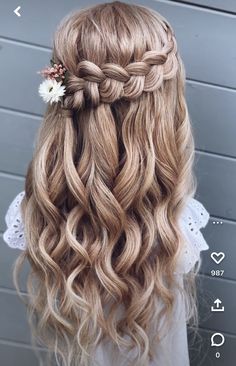 Braided Tutorial, Hair Down With Braid, Half Up Half Down Braided, Pageant Hair, Hairstyles Indian, Dance Hairstyles, Hair Homecoming, Homecoming Hair Down, Flower Girl Hairstyles