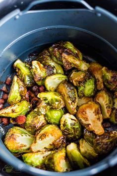 cooked brussel sprouts in an instant pressure cooker