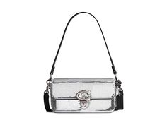 COACH Sequin Studio Baguette Bag - Cross Body Handbags : Black : Please Note: COACH items cannot be shipped to military addresses (APO or FPO) and addresses in Hawaii, the Virgin Islands, Guam or any other locations outside of the continental US. Make your everyday ensemble glamorous with the COACH Sequin Studio Baguette Bag crafted from PET sequins and cow leather. Detachable straps for shoulder and crossbody wear. Pushlock closure. Brand logo leather patch on the side. Credit card slots and multifunction interior pockets. R.PET MP twill lining. Imported. Measurements: Bottom Width: 2 4 9 in Height: 4 1 4 in Coach Evening Baguette Shoulder Bag, Coach Baguette Evening Shoulder Bag, Evening Coach Baguette Shoulder Bag, Luxury Coach Rectangular Baguette Bag, Coach Rectangular Evening Flap Bag, Coach Rectangular Shoulder Bag With Gunmetal Hardware, The Virgin Islands, Studio Bag, Handbags Black