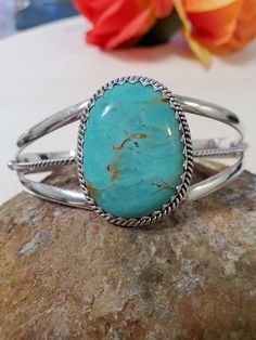 *27Grams Turquoise Bracelet cuff *Free Shipping *components are solid .925 silver.  * Cuff 6  inches long end to end , opening gap is 1 1/4 inches adjustable  *Cuff 6" end to end . Opening 1"-1 1/4" Will fit wrist 7 to 7 1/2" perfect. Thank You For Your Looking ,And Check Out More Items In My Etsy Shop For More Great Deals, Also We Add More Jewelry To Etsy Shop Regularly  https://www.etsy.com/shop/ABQdesign. Please review items carefully before purchasing. I accept returns within 7 days of recei Western Turquoise Bangle Cuff Bracelet, Western Style Turquoise Bangle Cuff Bracelet, Southwestern Turquoise Bangle, Turquoise Bracelet Cuff, Great Deals, Turquoise Bracelet, Cuff Bracelets, 925 Silver, Jewelry Bracelets