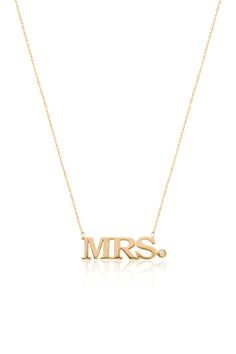 14K gold vermeil 'Mrs.' CZ accented pendant necklace. Spring ring. Approx. 14" with 3.5" extension. Approx. 0.3" charm. Imported Gold Plated Sterling Silver, Spring Rings, Gold Vermeil, Wedding Gift, Womens Jewelry Necklace, Nordstrom Rack, Arrow Necklace, Jewelry Necklace Pendant, Cubic Zirconia