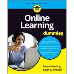 a book cover for online learning for dummies