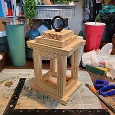 a piece of wood sitting on top of a table