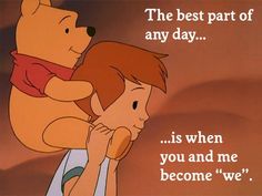 The Best Part Of Any Day... Winnie the Pooh and Christopher Robin Christopher Robin And Pooh, Pooh Wisdom, Quotes Winnie The Pooh, Tao Of Pooh, Pooh Corner, Bear Quote, Winnie The Pooh Quotes, Winnie The Pooh Friends, Pooh Quotes