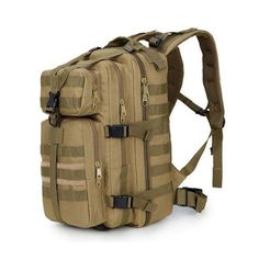 a large backpack with multiple compartments and straps