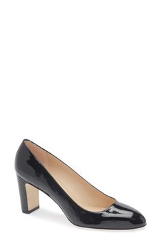 An almond toe and slender block heel balance a polished pump that will complement your desk-to-dinner style. 3" heel Leather upper, lining and sole Made in Spain Stuart Weitzman, Women's Pumps, Shoes Women Heels, Nordstrom Rack, Block Heels, Almond, Leather Upper, Shoes Heels, High Heels