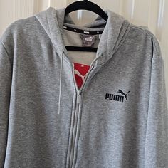 Puma Brand Signature Mens Big And Tall Gray Zippered Hoodie Jacket Size Xxl. New With Tags Never Worn. Smoke-Free Home. Please Bundle And Save!! Bin 237 Bag Casual Puma Logo Long Sleeve Hoodie, Casual Long Sleeve Hoodie With Puma Logo, Casual Long Sleeve Puma Hoodie, Puma Logo Sports Hoodie With Long Sleeves, Puma Logo Long Sleeve Hoodie For Sports, Winter Puma Logo Long Sleeve Hoodie, Winter Puma Logo Hoodie, Winter Long Sleeve Hoodie With Puma Logo, Puma Logo Sports Hoodie