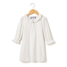 Victoria Nightgown, White Elegant Long Sleeve Chemise For Daywear, Elegant Long Sleeve Cotton Sleepwear, Elegant Spring Nightgown For Bedtime, Elegant White Nightgown For Sleepover, Elegant Cotton Sleepwear With Ruffles, Elegant Cotton Nightgown, Elegant Cotton Nightgown For Spring, Classic White Dress With Placket, Classic Cotton Nightgown For Sleep