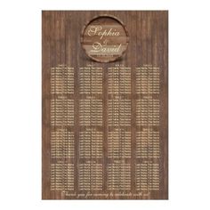 a wooden plaque with the names and date on it