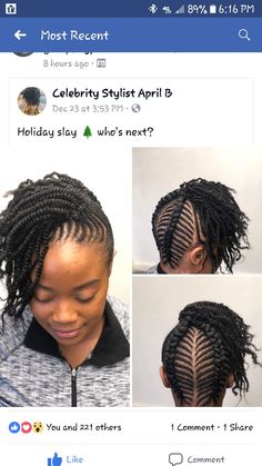 Twisting Hairstyles, Braided Updo Natural Hair, Cornrow Mohawk, Airbnb Essentials