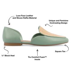 The Kennza loafer flat from Journee Collection features a modest 1/2-inch block heel, providing subtle elevation and comfort. The slip-on design and square toe style add convenience and a contemporary flair. Man-made upper material and 4 mm Tru Comfort Foam™ footbed prioritize both durability and comfort for a stylish and easy-to-wear option. Slip On Flats, Closed Toe Shoes, Square Toe Heels, Journee Collection, Leather Slip Ons, Slip On Shoes, Loafer Flats, Block Heels, Fitness Fashion