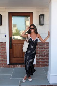 Paige Polka Dot Satin Maxi Dress Black Satin Maxi Dress, Home Dress, Satin Maxi, Satin Maxi Dress, Summer Fits, Chic Dress, Black Satin, Modern Woman, Spring Summer Fashion