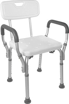 a white commode with two arms and wheels on the seat is shown in front of a white background