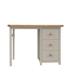 an image of a desk with drawers on the bottom and one drawer at the top