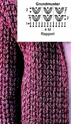 a close up of a knitted tie with text over it that reads, grundmeisterer 4 m rapport