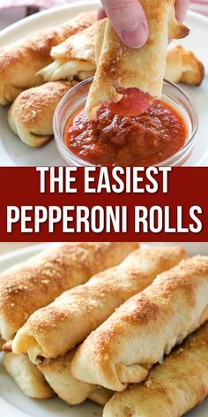 the process to make stuffed pepperoni rolls is shown