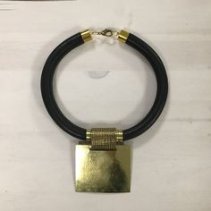 Leather Necklace For Gifting, Bold Necklace For Gifts, Bold Necklace For Gift, Handmade Black Brass Necklace, Luxury Handmade Brass Necklaces, Luxury Handmade Brass Necklace, Elegant Metal Choker, Chic Handmade Choker As Gift, Chic Handmade Choker For Gift