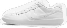 White Low-top Skate Shoes With Embossed Logo, White Lace-up Skate Shoes With Embossed Logo, Sporty White Skate Shoes With Embossed Logo, White Leather Skate Shoes With Embossed Logo, Modern Nike Skateboarding Sneakers, White Skate Shoes With Embossed Logo For Sports, Modern Nike Sneakers For Skateboarding, Casual Nike Sneakers With Embossed Logo, Nike Casual Sneakers With Embossed Logo