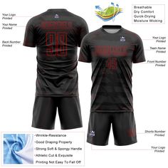 the front and back of a soccer uniform with instructions to make it look like they are wearing