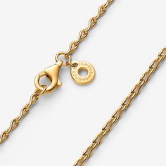 An elegant chain infused with subtle symbolism, our Infinity Chain Necklace is the perfect partner for the Openable & Engravable Love Locket Dangle Charm or your favourite pendant. Each link of this 14k gold-plated infinity necklace is shaped like a slightly twisted infinity loop, creating a playful sense of movement and symbolising a love that will last forever. The necklace is adjustable to three lengths and can hold all sizes of the Pandora O Pendant or Heart O Pendant, or up to 9-10 charms or dangle charms. - Pandora Infinity Chain Necklace - 14k Gold-plated unique metal blend - Sz. 19.7 in Pandora O Pendant, Gold Heart-shaped Paperclip Chain Necklace, Elegant Gold-tone Paperclip Chain Charm Necklace, Love Locket, Heart-shaped Rose Gold Charm Necklace With Chain, Rose Gold Heart Charm Necklace, Gold Plated, Charms Disney, Gold Heart-shaped Charm Necklaces For Memorials, Infinity Chain