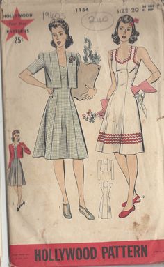 an old fashion sewing pattern from the 1950's