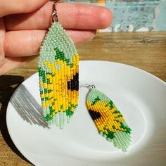 Sunflower Beaded Earrings, Colorful Bohemian, Bohemian Colors, Seed Bead Earrings, Style Expert, Floral Earrings, Bead Earrings, Chandelier Earrings, Seed Bead