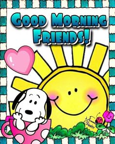 a cartoon dog is hugging a puppy in front of a sun with hearts on it