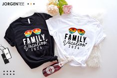 - Summer clothing Make your family vacation in 2024 extra special with these family matching tees! These summer vacation t-shirts will keep all family members on the same page and unified as you explore new places and make unforgettable memories. Made with quality materials, these family vacation 2024 shirts are the perfect way to add extra fun to your family trip. Order now and get ready for an amazing adventure with your loved ones! * High quality and super soft, comfortable shirt. Made with t White Graphic Print T-shirt For Family Outings, Custom Print T-shirt For Family Outings In Summer, Fun Letter Print T-shirt For Family Vacation, Family Vacation Fun T-shirt With Letter Print, Family Matching Graphic T-shirt For Vacation, Black T-shirt For Family Reunion In Summer, Vacation Shirts Beach, Vacation 2023, Summer Humor