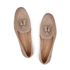 Lea Loafers | Women’s Loafers | Italian Suede Shoes - Italeau Casual Plain Toe Tassel Loafers For Galas, Classic Tassel Loafers For Spring Galas, Casual Tassel Loafers With Plain Toe For Galas, Fall Tassel Loafers With Rubber Sole And Almond Toe, Spring Tassel Loafers With Rubber Sole And Almond Toe, Classic Slip-on Tassel Loafers For Spring, Spring Tassel Loafers With Rubber Sole And Plain Toe, Classic Spring Tassel Loafers With Plain Toe, Classic Tassel Loafers With Rubber Sole For Spring