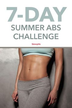 a woman's stomach with the words 7 - day summer abs challenge