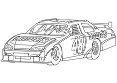 the race car coloring page for kids