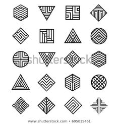 the different geometric shapes that can be used to create logos or emblems for various businesses