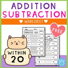 Perfect for Preschool and Kindergarten students, this comprehensive worksheet pack helps young learners master addition and subtraction within 20 using engaging picture-based problems!

The worksheets include :

3 pages Addition within 20
3 pages Subtraction within 20
THANK YOU!

I hope you'll enjoy using them in your classroom.