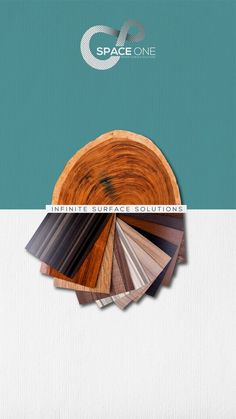 the brochure for space one shows wood samples in different colors and sizes, including brown