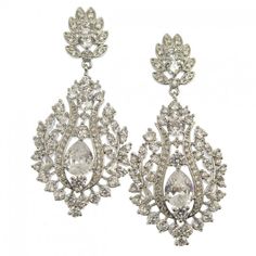 Elegant Crystal Bridal Earrings For Glamorous Events, Elegant Teardrop Crystal Embellished Earrings, Glamorous Diamond Chandelier Earrings With Sparkling Stones, Dazzling Chandelier Earrings With Diamond Accents, Exquisite Bridal Earrings With Sparkling Stones, Dazzling Crystal Embellished Cubic Zirconia Earrings, Glamorous Bridal Earrings With Diamond Accents And Crystal, Elegant Crystal Embellished Bridal Earrings For Anniversary, Glamorous Diamond Bridal Earrings With Crystals