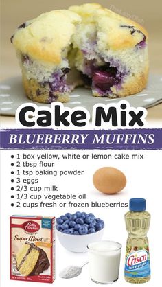 blueberry muffins recipe with instructions for making it in the microwave or on the stove