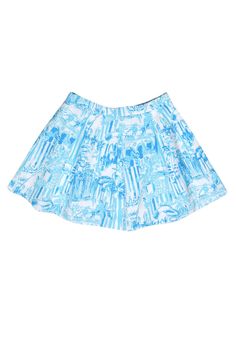 Be a beach babe in blue in this sweet toile printed Lilly Pulitzer skirt. A sweet and soft fit and flare skirt with a pleated body for a fun silhouette. Pair this blue hued beauty with a white tank and jean jacket for an easy summer look! Grab you favorite sunglasses and beach tote because you're headed somewhere sunny in this look. Size 6 Shell & Lining: 100% Cotton Side zipper Lined Fit and flare silhouette Light blue on blue print Pleats throughout Waist 30" Total length 17" Toile Print, Blue Toile, Fit And Flare Skirt, Easy Summer, Summer Look, Beach Tote, Cotton Skirt, Beach Babe, White Tank