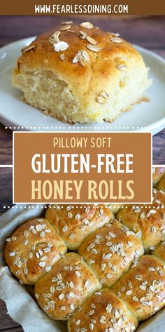 Indulge in the ultimate comfort food experience with these fluffy gluten-free dinner rolls that promise to melt in your mouth. Perfect for any meal, these rolls boast a soft, airy texture that pairs beautifully with your favorite spreads or soups. Whether you're hosting a dinner party or enjoying a cozy night in, these rolls are sure to impress both gluten-free and gluten-loving guests alike. Easy to make and irresistibly delicious, they might just become your new go-to recipe for every occasion. Honey Rolls, Glutenfri Baking, Pain Sans Gluten, Cookies Gluten Free, Postre Keto, Gluten Free Recipes Bread, Gluten Free Bakery