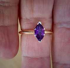 For Sale on 1stdibs - Natural purple sapphire marquise cut engagement ring. 18k yellow gold and platinum setting. 1 Marquise sapphire total weight 1.39cts, Natural purple color, Marquise Cut Engagement Ring, Purple Rings, Purple Sapphire, Ruby Engagement Ring, Marquise Cut, Engagement Ring Cuts, Sapphire Engagement, Ranch Wedding, Engagement Rings Sapphire