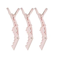 These heavy-duty designed crocodile clips are a hair stylists most essential tool. Perfect for holding large hair sections in place during coloring, cutting or styling. Work with wet or dry hair of all types. Ergonomic finger rests help stylists work quickly, without fumbling as they move these clips around in a clients hair. Perfect for at home styling as well! Gender: 3550Women. Pink Hair Accessories, Blow Dry Hair, Metal Spring, Hair Stylists, Hair Rollers, Blow Dry, Caps For Women, Styling Tools, Perfect Hair