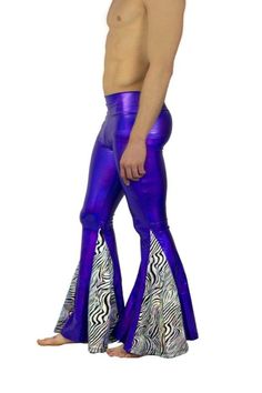 Stretch Purple Club Bottoms, Stretch Purple Bottoms For Club, Purple Stretch Bottoms For Club, Fitted Purple Bottoms For Club, Purple Rave Festival Bottoms, Fitted Purple Disco Bottoms, Glam Disco, Eco Swimwear, Purple Holographic