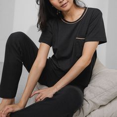 Slumberknit™ Tapered Pant Set Relaxed Cotton Sleepwear For Everyday, Cozy Cotton Sleepwear For Relaxing At Home, Cozy Cotton Sleepwear, Relaxed Fit Sleepwear, Polished Aesthetic, Beech Trees, Beech Tree, Zoom Call, Date Nights