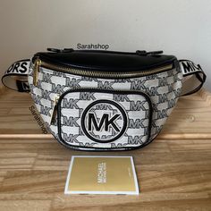 100% Authentic Brand New With Tags Erin Xs Waist Pack Xbody Black And Gold Hardware Approximate Measurements 9.5” W X 6.5” H X3” D Adjustable Strap: 20”- 55” Crossbody Belt Bag For Shopping, Chic Michael Kors Shoulder Bag With Logo, Chic Michael Kors Bag With Logo, Michael Kors Designer Shoulder Bag With Logo, Designer Michael Kors Bags With Logo, Michael Kors Shoulder Bag With Logo, Logo Pouch Shoulder Bag For Shopping, Casual Michael Kors Bag With Logo, Trendy Michael Kors Black Bag