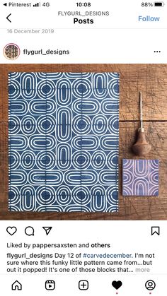 an instagramted post about the fabric design