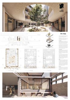 an architectural drawing shows the inside and outside of a building